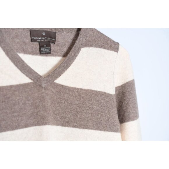Fenn Wright Manson 2 Ply Cashmere Brown and Ivory Sweater Womens Size M - Picture 4 of 11